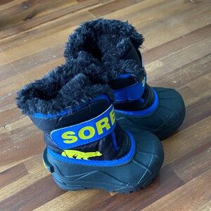 Sorel Snow Commander Boots, Toddler 5c Black/Super Blue